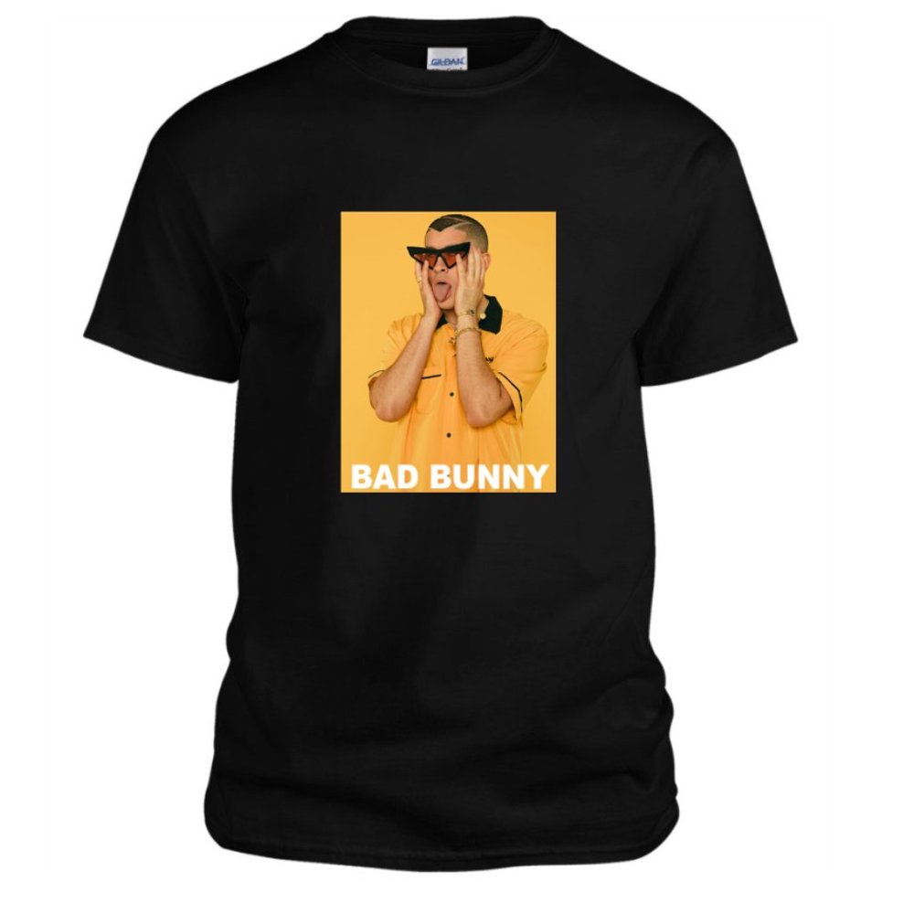 BAD BUNNY GRAPHIC TEE SHORT SLEEVE BLACK SHIRT